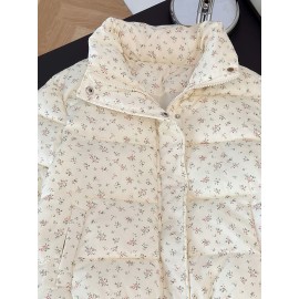 [Cozy Fleece-Lined Jacket] Cozy Fleece-Lined Jacket | Women's Zip-Up with Floral Pattern | Long Sleeve, Button-Up Front for Fall & Winter