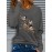 Women's Black Long Sleeve Crew Neck T-Shirt with White & Grey Titmouse Bird & Red Berry Graphic Print - Soft Casual Fall Winter Top, Machine Washable Everyday Comfortable Shirt for Nature-Inspired Outfits