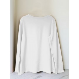 Women'S Cherry Graphic Long Sleeve T-Shirt - Vibrant Red Cherry Print, Casual Crew Neck, Machine Washable, Spring/Summer Vacation Top, Cherry Tshirt