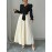 Women's Elegant V-Neck Long Sleeve A-Line Dress with Waist Tie Belt - Pleated Skirt, Machine Washable Solid Color, Spring/Summer Versatile Casual to Formal Wear, Spring Event Attire, Nontransparent Fabric, No Stretch Material
