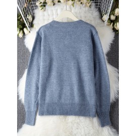 New Retro Buttoned Sweater Women's Fashionable Cardigan Top Soft and Cozy Knitwear