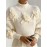 Elegant High-Neck Sweater with 3D Floral Embellishments – Soft, Plush, and Comfortable Fit, Perfect for Fall/Winter, Ideal for Creating a Serene Atmosphere, Casual Wear | Elegant Highneck | Construction, Sweater Dress