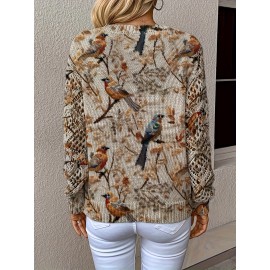 Women'S Elegant V-Neck Sweater - All-Season Long Sleeve Pullover Sweater with Brown/Black/Beige/White/Gray/Blue/Red/Orange/ - Office, Party, Everyday Chic Outfits - Women'S Sweater for Year-Round Wear, Office Attire, Bohemian Style